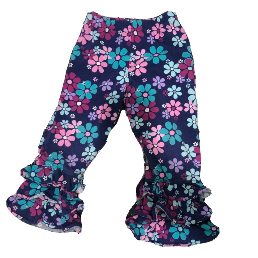 Kelly’s Kids Floral Ruffle Pants Bottoms 3 3T